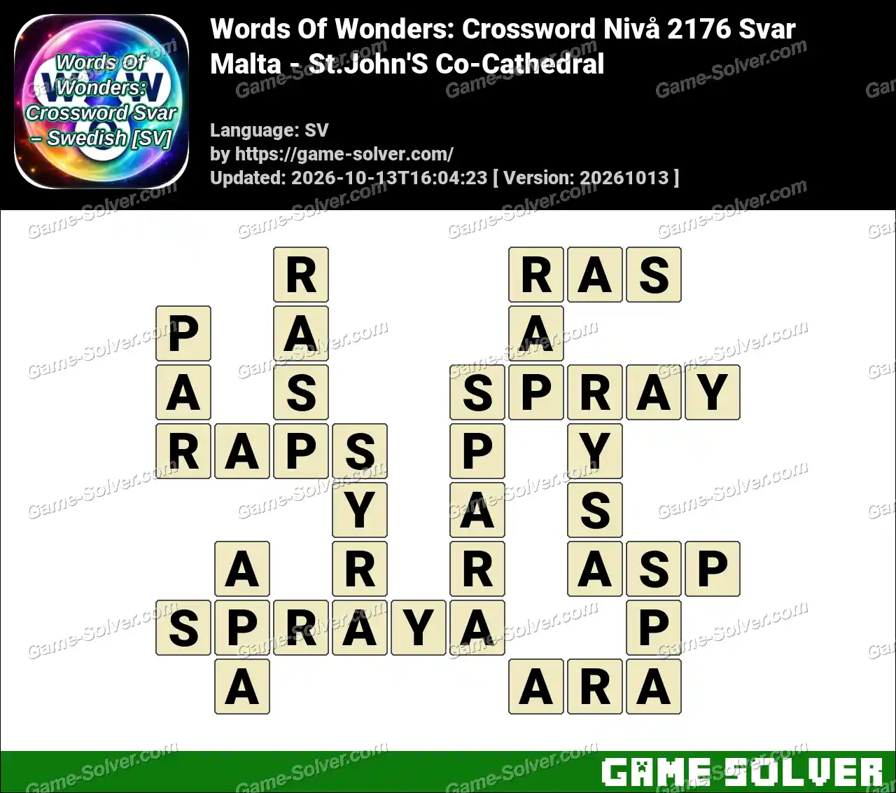 Words Of Wonders: Crossword Nivå 2176 Svar – Malta – St.John’S Co-Cathedral